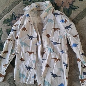 Kids Dinosaur Print Button Down Shirt